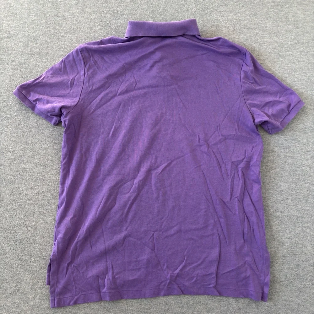 Polo Ralph Lauren Mens XL Purple Short Sleeve Yellow Pony Cotton Polo Shirt